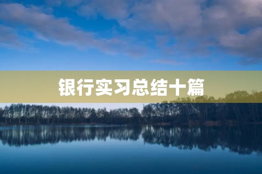 银行实习总结十篇