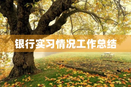 银行实习情况工作总结(7篇) 银行实习情况工作总结(7篇)