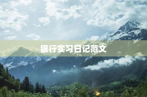 银行实习日记范文 银行实习日记范文