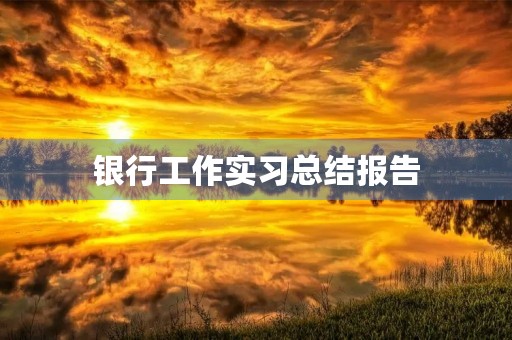 银行工作实习总结报告 银行工作实习总结报告