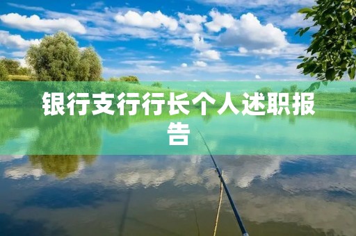 银行支行行长个人述职报告
