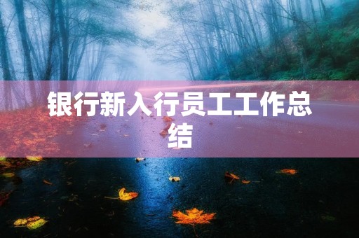 银行新入行员工工作总结