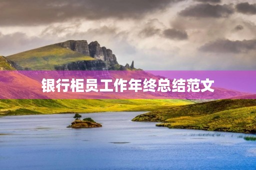 银行柜员工作年终总结范文