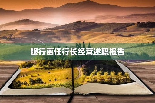 银行离任行长经营述职报告