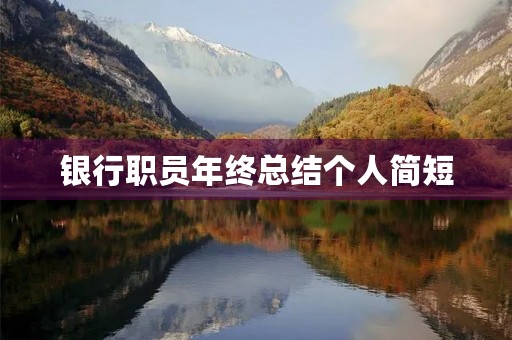 银行职员年终总结个人简短