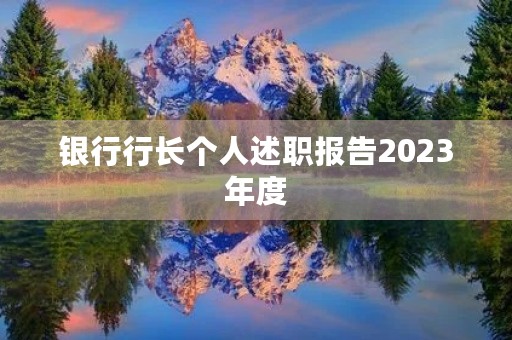 银行行长个人述职报告2023年度