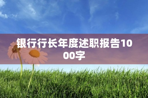 银行行长年度述职报告1000字