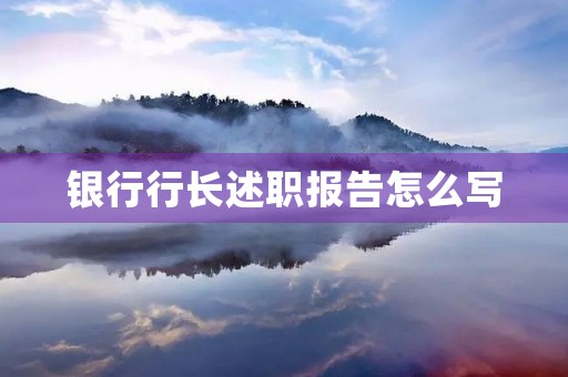 银行行长述职报告怎么写