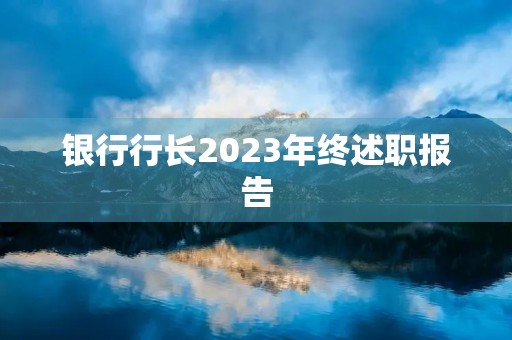 银行行长2023年终述职报告