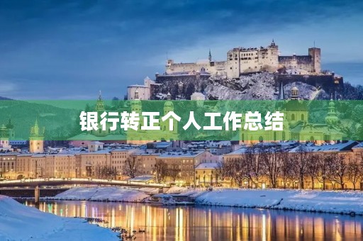 银行转正个人工作总结