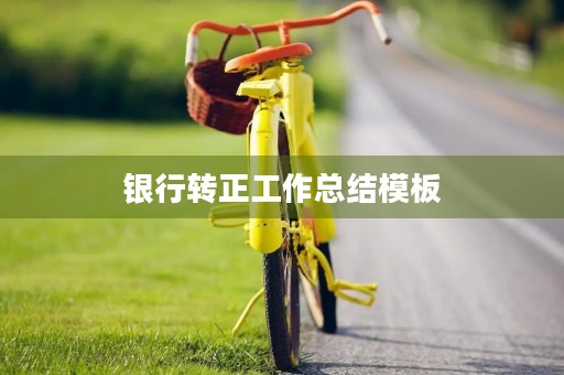 银行转正工作总结模板