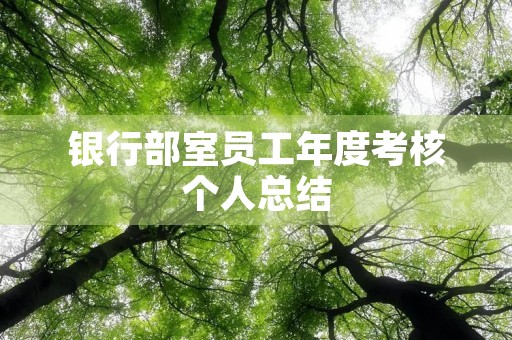 银行部室员工年度考核个人总结