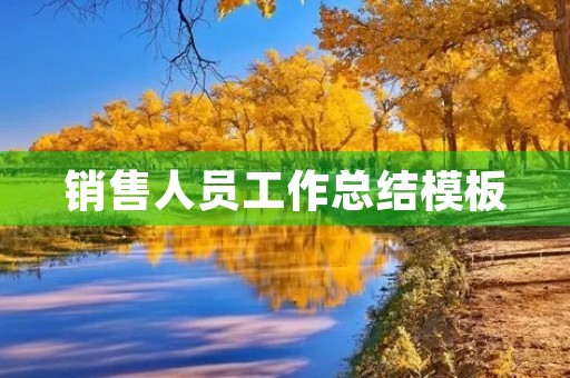 销售人员工作总结模板