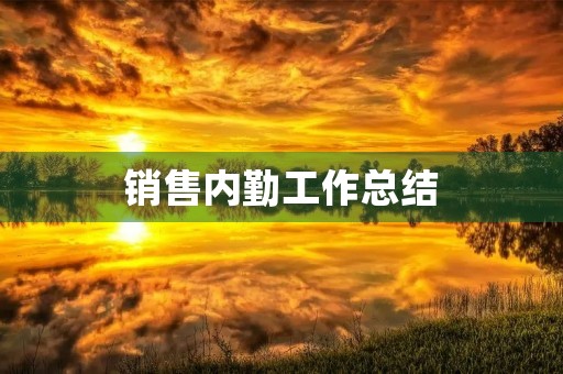 销售内勤工作总结