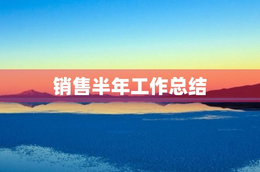 销售半年工作总结
