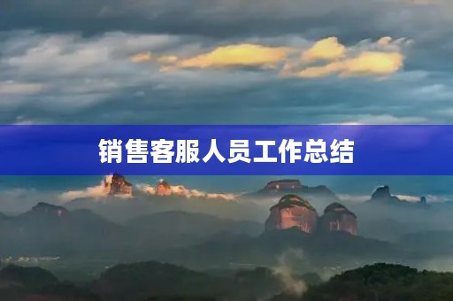 销售客服人员工作总结