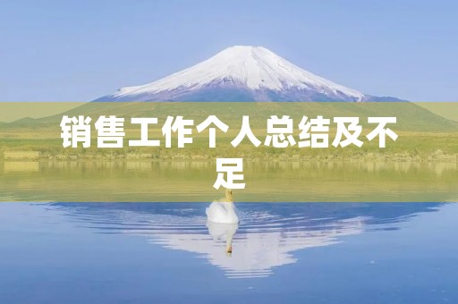 销售工作个人总结及不足(10篇)