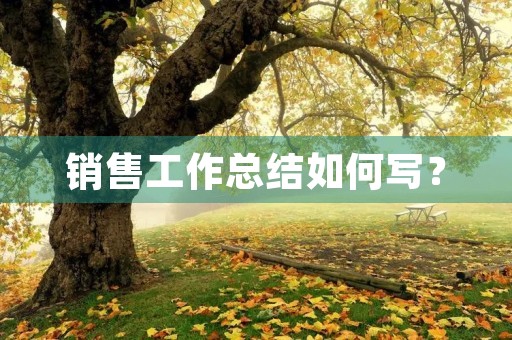 销售工作总结如何写?