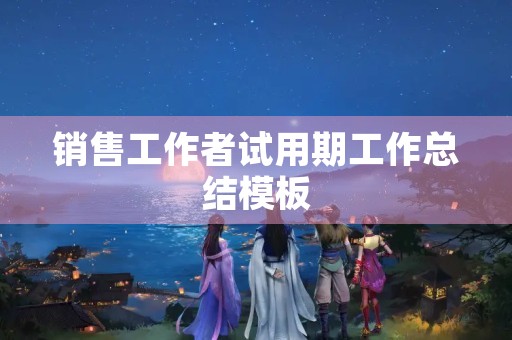 销售工作者试用期工作总结模板