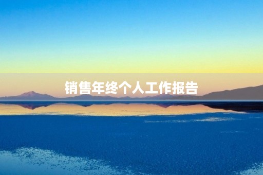 销售年终个人工作报告（15篇）