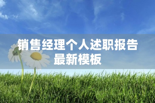 销售经理个人述职报告最新模板