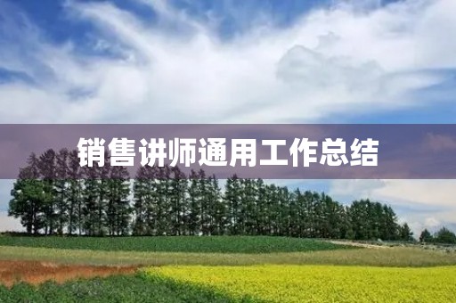 销售讲师通用工作总结