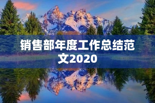 销售部年度工作总结范文2020