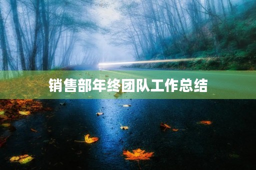 销售部年终团队工作总结