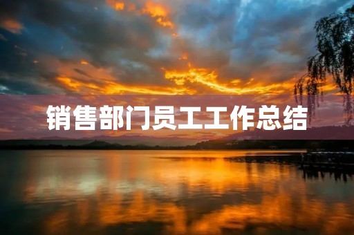 销售部门员工工作总结