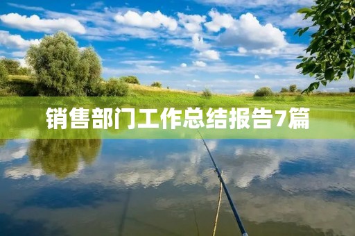 销售部门工作总结报告7篇