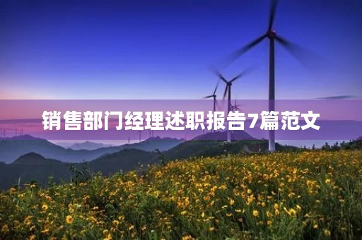 销售部门经理述职报告7篇范文 销售部门经理述职报告7篇范文