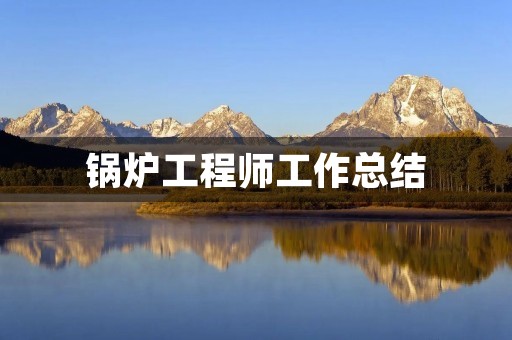 锅炉工程师工作总结 锅炉工程师工作总结
