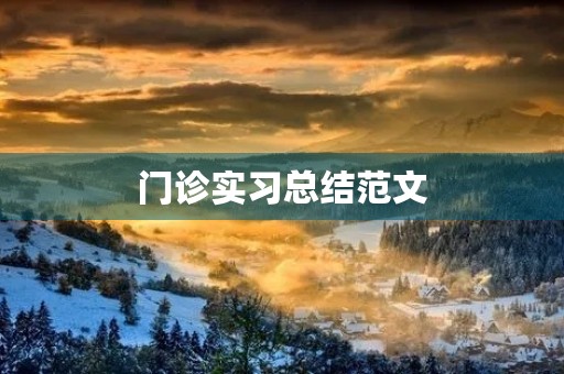 门诊实习总结范文