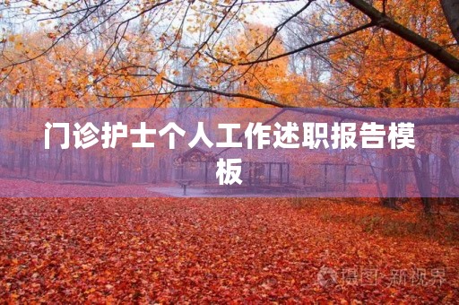 门诊护士个人工作述职报告模板(10篇)