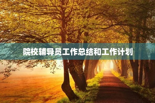 院校辅导员工作总结和工作计划