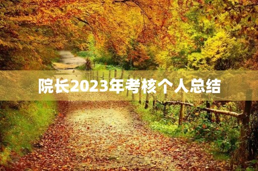 院长2023年考核个人总结