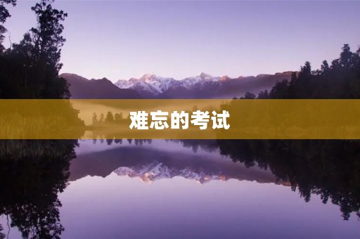 难忘的考试