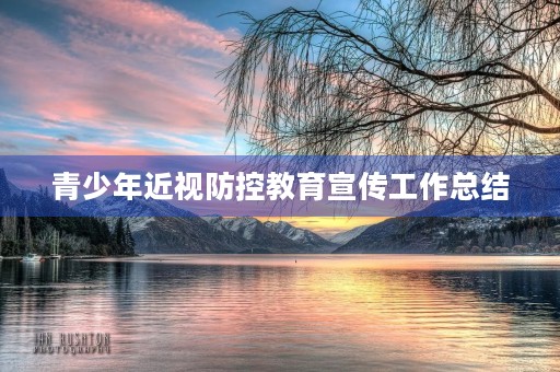 青少年近视防控教育宣传工作总结
