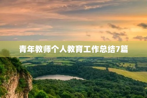 青年教师个人教育工作总结7篇