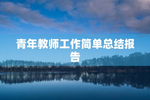 青年教师工作简单总结报告