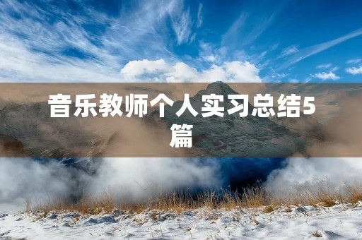 音乐教师个人实习总结5篇 音乐教师个人实习总结5篇