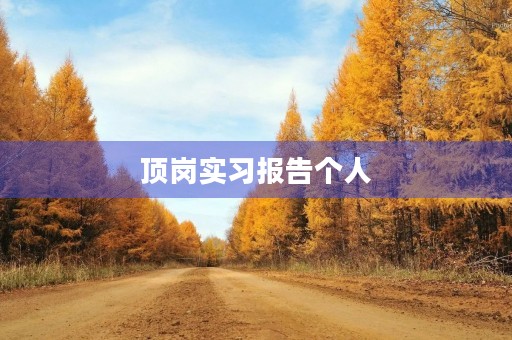 顶岗实习报告个人(精选11篇)