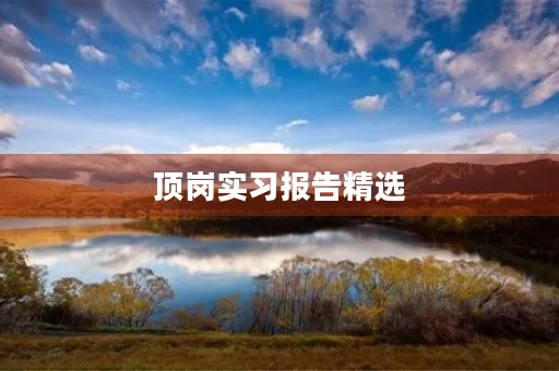 顶岗实习报告精选(15篇) 顶岗实习报告精选(15篇)