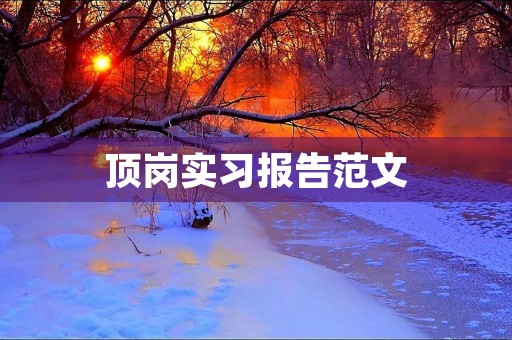 顶岗实习报告范文(10篇)