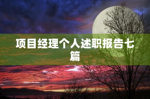 项目经理个人述职报告七篇 项目经理个人述职报告七篇
