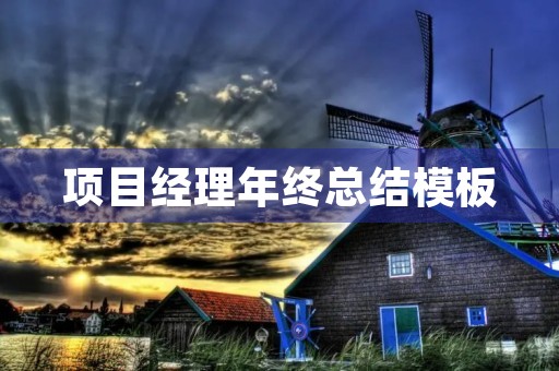 项目经理年终总结模板