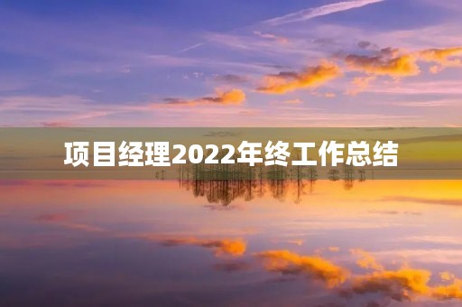 项目经理2022年终工作总结【10篇】