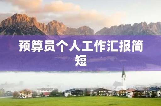 预算员个人工作汇报简短