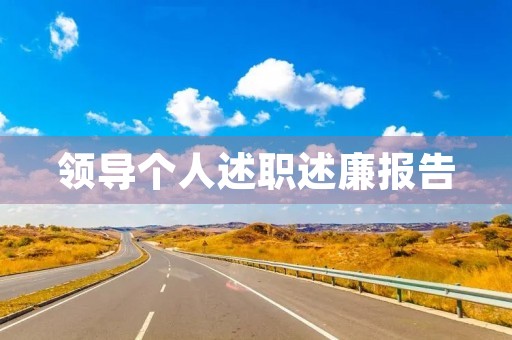领导个人述职述廉报告（10篇）