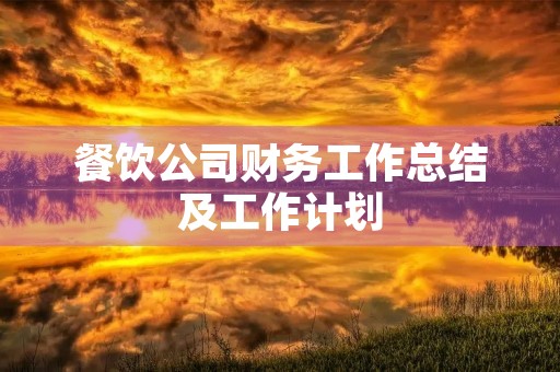 餐饮公司财务工作总结及工作计划